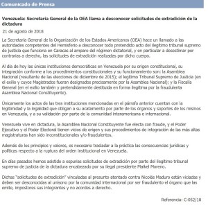 comunicado OEA